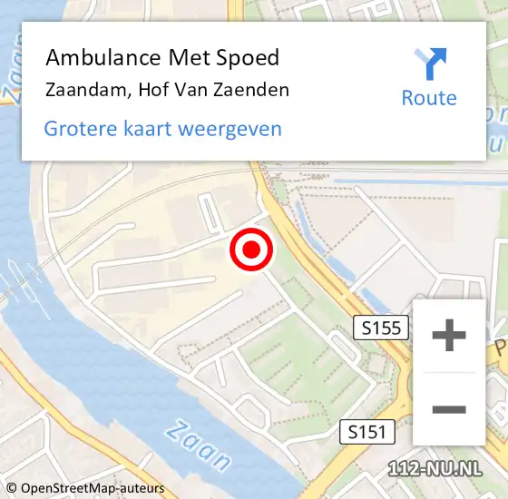 Locatie op kaart van de 112 melding: Ambulance Met Spoed Naar Zaandam, Hof van Zaenden op 12 maart 2019 14:35