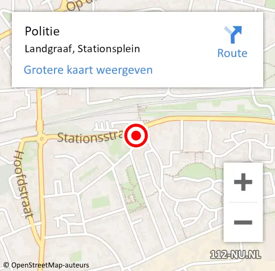 Locatie op kaart van de 112 melding: Politie Landgraaf, Stationsplein op 12 maart 2019 15:03
