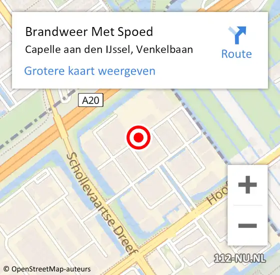 Locatie op kaart van de 112 melding: Brandweer Met Spoed Naar Capelle aan den IJssel, Venkelbaan op 12 maart 2019 15:52