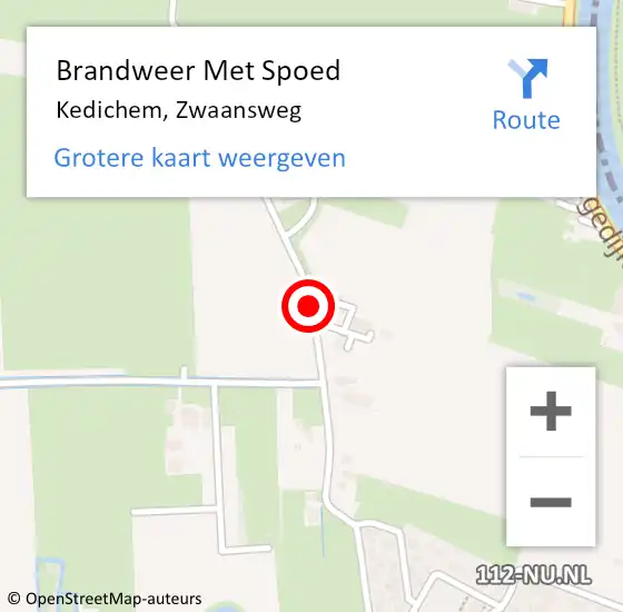 Locatie op kaart van de 112 melding: Brandweer Met Spoed Naar Kedichem, Zwaansweg op 12 maart 2019 16:53