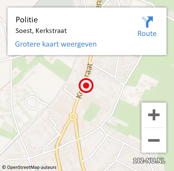 Locatie op kaart van de 112 melding: Politie Soest, Kerkstraat op 26 maart 2014 09:19