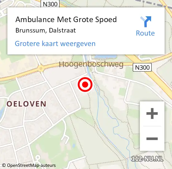 Locatie op kaart van de 112 melding: Ambulance Met Grote Spoed Naar Brunssum, Dalstraat op 26 maart 2014 09:20