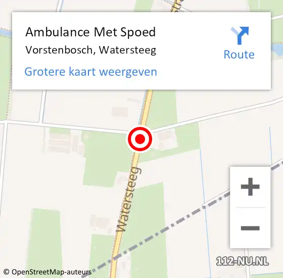 Locatie op kaart van de 112 melding: Ambulance Met Spoed Naar Vorstenbosch, Watersteeg op 12 maart 2019 18:06