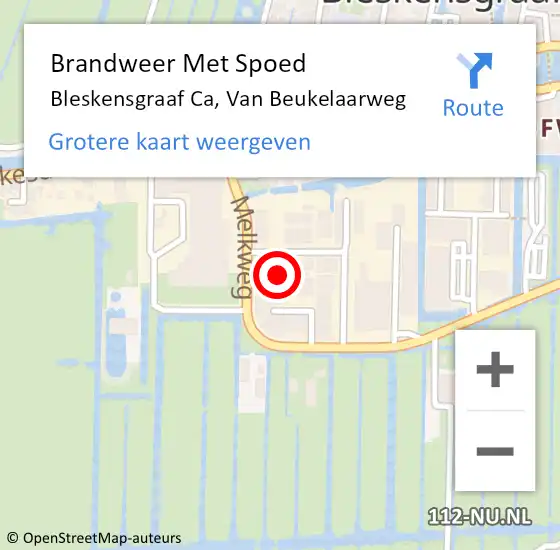 Locatie op kaart van de 112 melding: Brandweer Met Spoed Naar Bleskensgraaf Ca, Van Beukelaarweg op 12 maart 2019 19:59