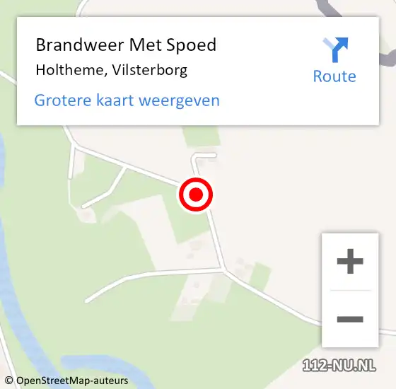 Locatie op kaart van de 112 melding: Brandweer Met Spoed Naar Holtheme, Vilsterborg op 12 maart 2019 20:31