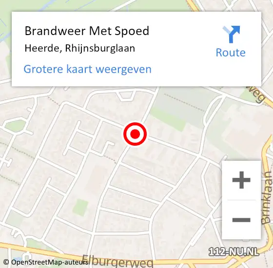 Locatie op kaart van de 112 melding: Brandweer Met Spoed Naar Heerde, Rhijnsburglaan op 12 maart 2019 20:34