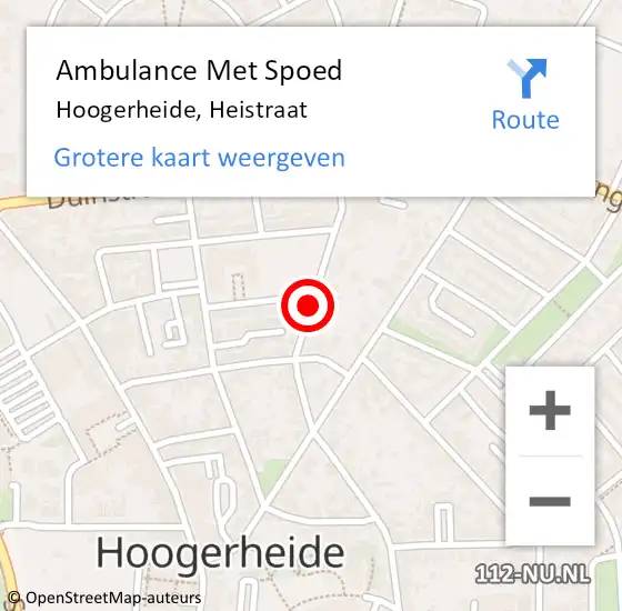 Locatie op kaart van de 112 melding: Ambulance Met Spoed Naar Hoogerheide, Heistraat op 12 maart 2019 20:42