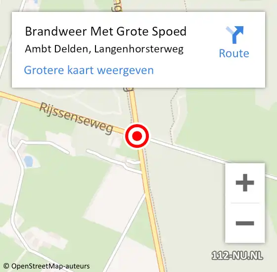 Locatie op kaart van de 112 melding: Brandweer Met Grote Spoed Naar Ambt Delden, Langenhorsterweg op 12 maart 2019 21:17