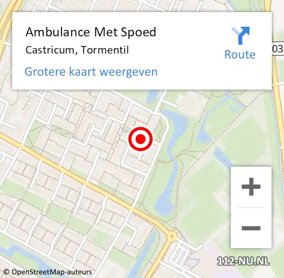 Locatie op kaart van de 112 melding: Ambulance Met Spoed Naar Castricum, Tormentil op 12 maart 2019 21:54