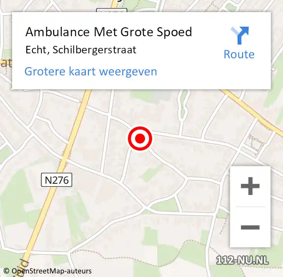 Locatie op kaart van de 112 melding: Ambulance Met Grote Spoed Naar Echt, Schilbergerstraat op 12 maart 2019 22:32