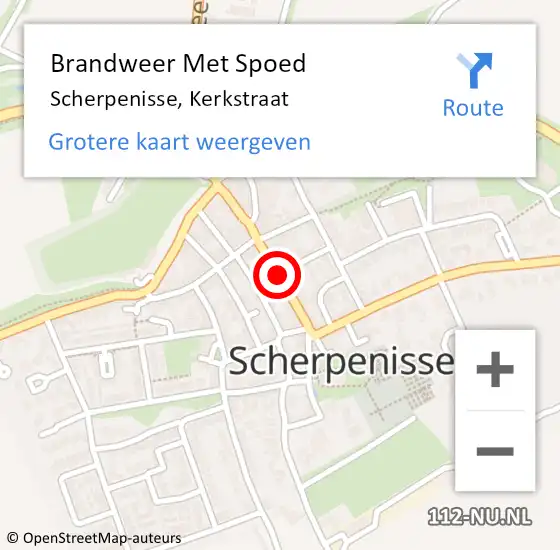 Locatie op kaart van de 112 melding: Brandweer Met Spoed Naar Scherpenisse, Kerkstraat op 12 maart 2019 23:57