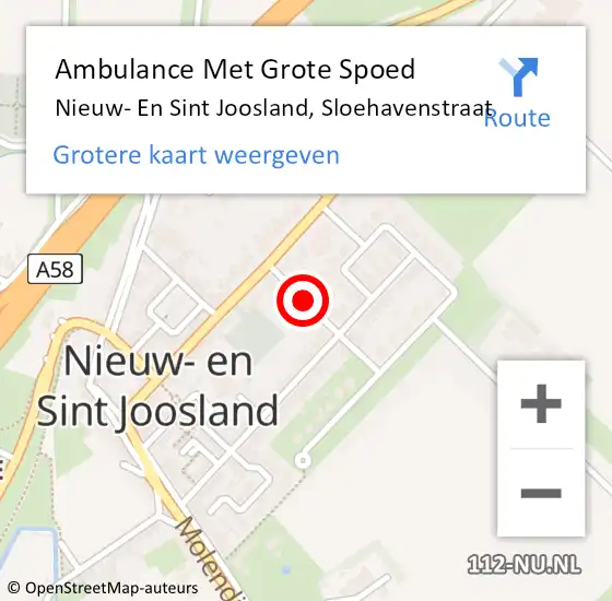 Locatie op kaart van de 112 melding: Ambulance Met Grote Spoed Naar Nieuw- En Sint Joosland, Sloehavenstraat op 26 maart 2014 09:50