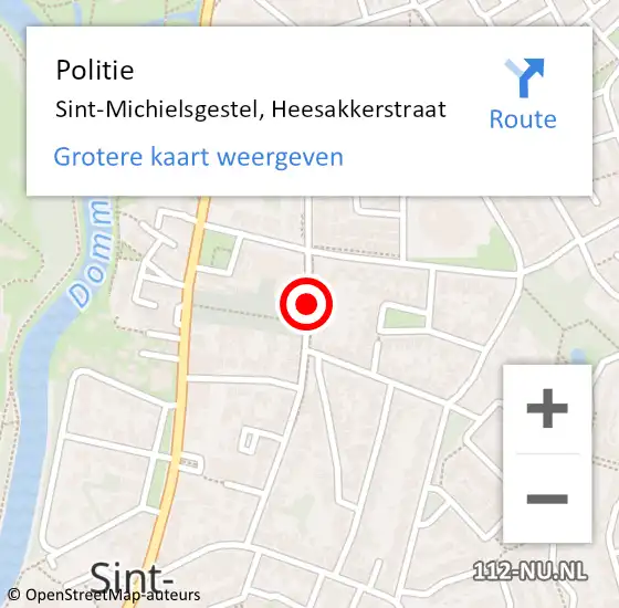 Locatie op kaart van de 112 melding: Politie Sint-Michielsgestel, Heesakkerstraat op 13 maart 2019 08:11