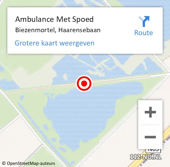 Locatie op kaart van de 112 melding: Ambulance Met Spoed Naar Biezenmortel, Haarensebaan op 13 maart 2019 08:21