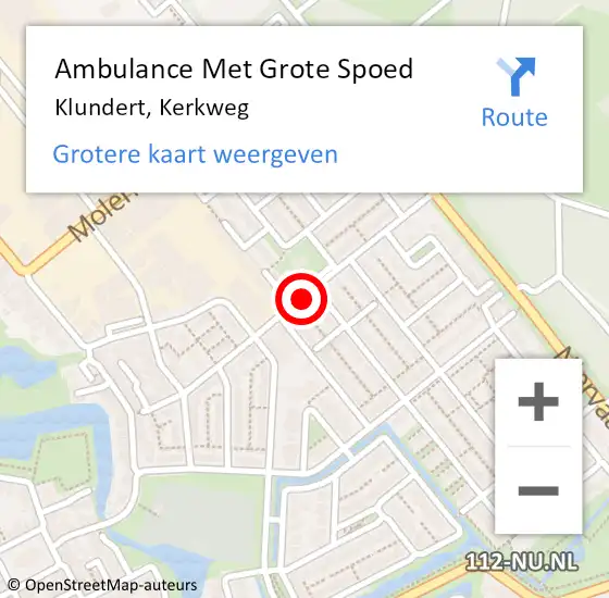 Locatie op kaart van de 112 melding: Ambulance Met Grote Spoed Naar Klundert, Kerkweg op 13 maart 2019 09:02