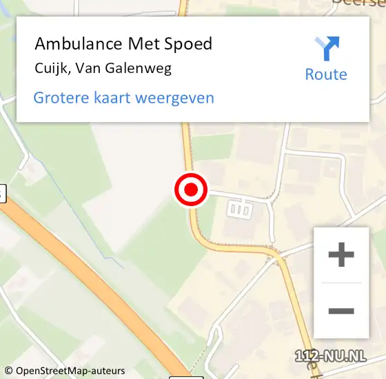 Locatie op kaart van de 112 melding: Ambulance Met Spoed Naar Cuijk, Van Galenweg op 13 maart 2019 10:01