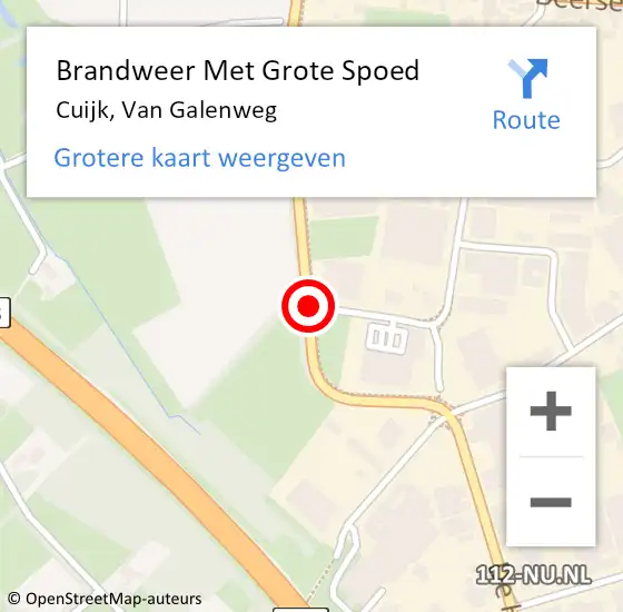 Locatie op kaart van de 112 melding: Brandweer Met Grote Spoed Naar Cuijk, Van Galenweg op 13 maart 2019 10:03