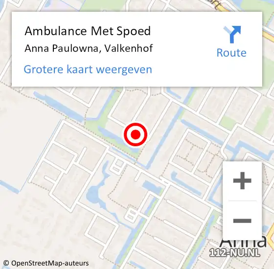 Locatie op kaart van de 112 melding: Ambulance Met Spoed Naar Anna Paulowna, Valkenhof op 13 maart 2019 11:28