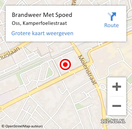 Locatie op kaart van de 112 melding: Brandweer Met Spoed Naar Oss, Kamperfoeliestraat op 13 maart 2019 12:02