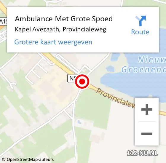 Locatie op kaart van de 112 melding: Ambulance Met Grote Spoed Naar Kapel Avezaath, Provincialeweg op 13 maart 2019 13:11