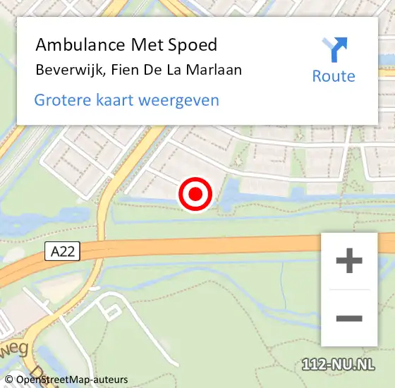 Locatie op kaart van de 112 melding: Ambulance Met Spoed Naar Beverwijk, Fien De La Marlaan op 13 maart 2019 13:12