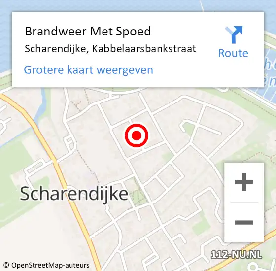 Locatie op kaart van de 112 melding: Brandweer Met Spoed Naar Scharendijke, Kabbelaarsbankstraat op 13 maart 2019 15:07