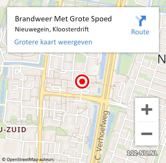 Locatie op kaart van de 112 melding: Brandweer Met Grote Spoed Naar Nieuwegein, Kloosterdrift op 13 maart 2019 15:46