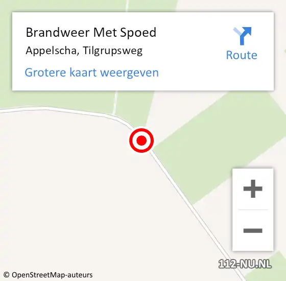 Locatie op kaart van de 112 melding: Brandweer Met Spoed Naar Appelscha, Tilgrupsweg op 13 maart 2019 16:39