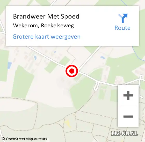 Locatie op kaart van de 112 melding: Brandweer Met Spoed Naar Wekerom, Roekelseweg op 13 maart 2019 18:28