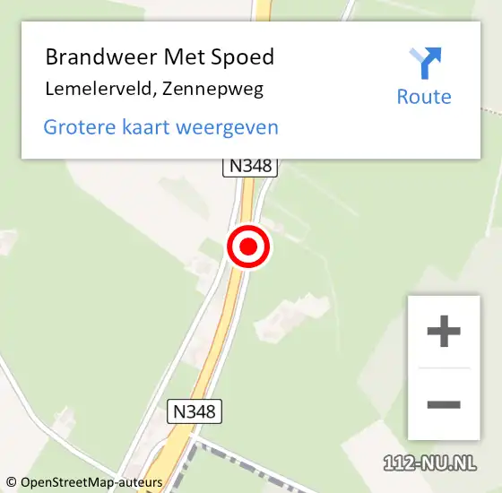 Locatie op kaart van de 112 melding: Brandweer Met Spoed Naar Lemelerveld, Zennepweg op 13 maart 2019 18:52