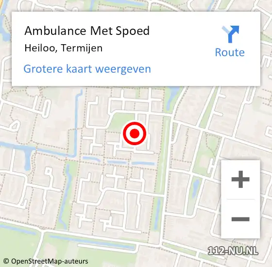 Locatie op kaart van de 112 melding: Ambulance Met Spoed Naar Heiloo, Termijen op 13 maart 2019 19:34
