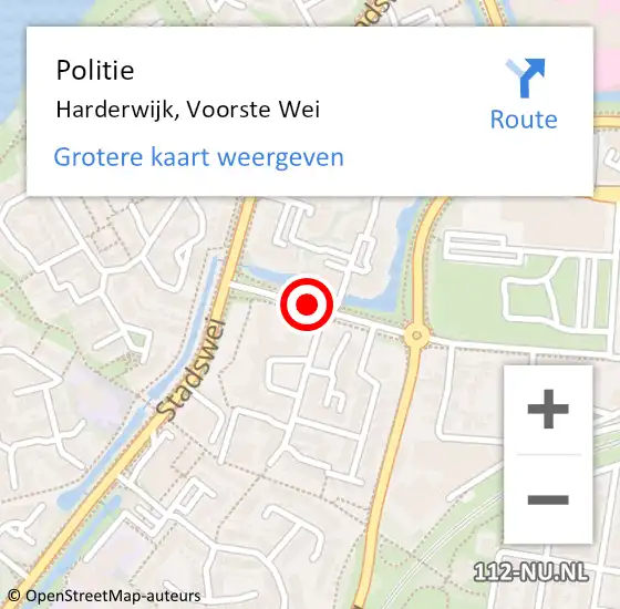 Locatie op kaart van de 112 melding: Politie Harderwijk, Voorste Wei op 13 maart 2019 19:40