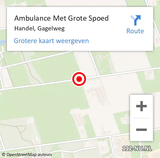 Locatie op kaart van de 112 melding: Ambulance Met Grote Spoed Naar Handel, Gagelweg op 14 maart 2019 01:04