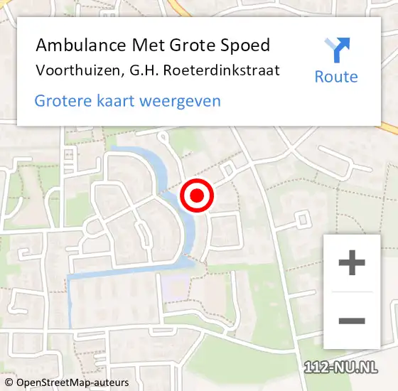 Locatie op kaart van de 112 melding: Ambulance Met Grote Spoed Naar Voorthuizen, G.H. Roeterdinkstraat op 14 maart 2019 02:06