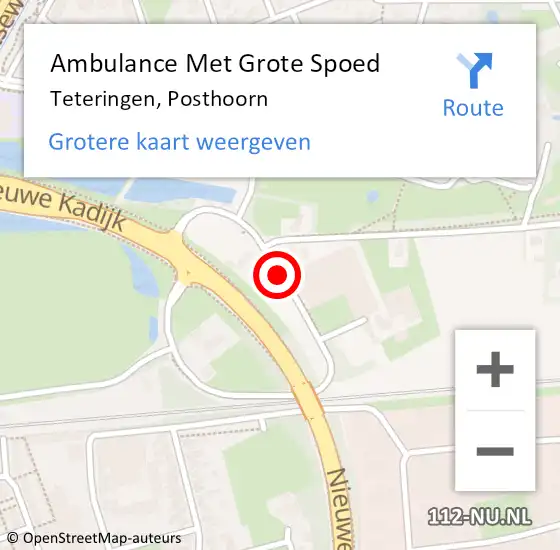 Locatie op kaart van de 112 melding: Ambulance Met Grote Spoed Naar Teteringen, Posthoorn op 14 maart 2019 07:17