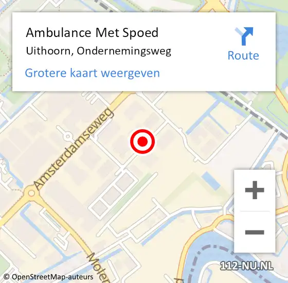 Locatie op kaart van de 112 melding: Ambulance Met Spoed Naar Uithoorn, Ondernemingsweg op 14 maart 2019 09:09