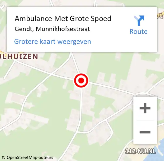 Locatie op kaart van de 112 melding: Ambulance Met Grote Spoed Naar Gendt, Munnikhofsestraat op 14 maart 2019 12:01