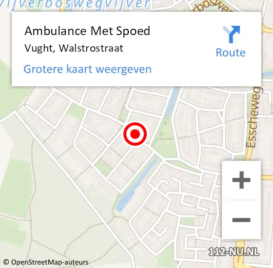 Locatie op kaart van de 112 melding: Ambulance Met Spoed Naar Vught, Walstrostraat op 26 maart 2014 12:03