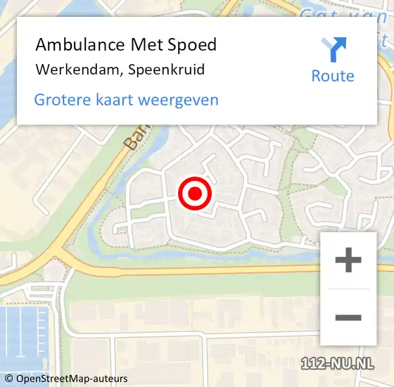 Locatie op kaart van de 112 melding: Ambulance Met Spoed Naar Werkendam, Speenkruid op 14 maart 2019 14:12