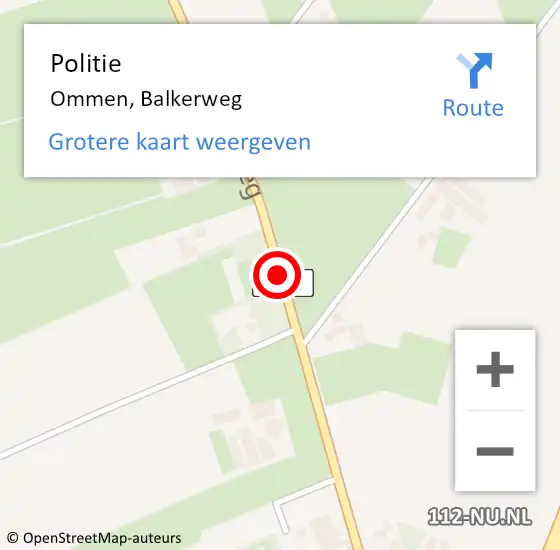 Locatie op kaart van de 112 melding: Politie Ommen, Balkerweg op 14 maart 2019 15:28