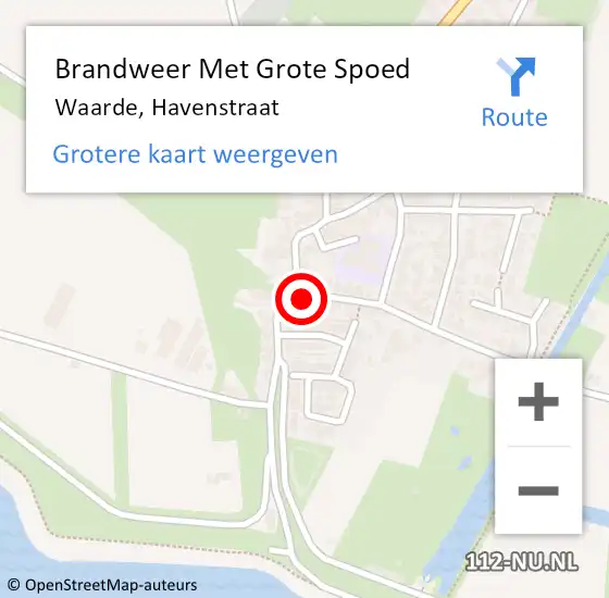 Locatie op kaart van de 112 melding: Brandweer Met Grote Spoed Naar Waarde, Havenstraat op 26 maart 2014 12:35