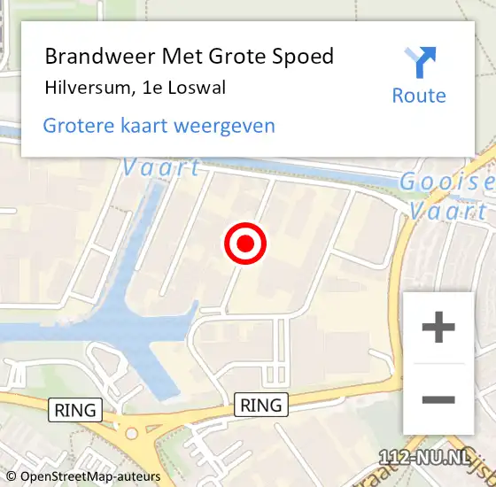 Locatie op kaart van de 112 melding: Brandweer Met Grote Spoed Naar Hilversum, 1e Loswal op 14 maart 2019 19:25