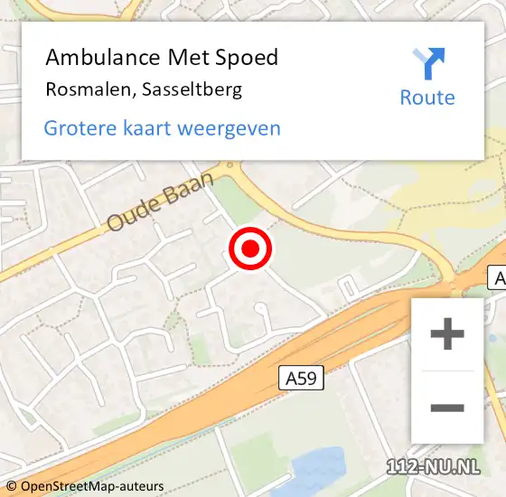 Locatie op kaart van de 112 melding: Ambulance Met Spoed Naar Rosmalen, Sasseltberg op 14 maart 2019 19:41