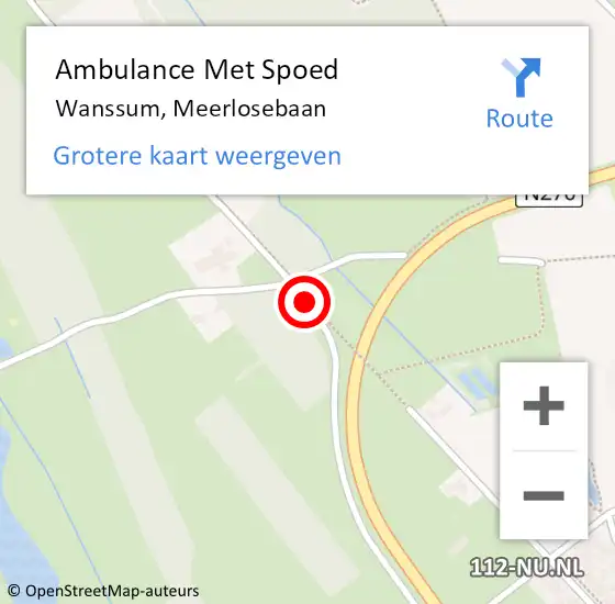 Locatie op kaart van de 112 melding: Ambulance Met Spoed Naar Wanssum, Meerlosebaan op 15 maart 2019 01:37