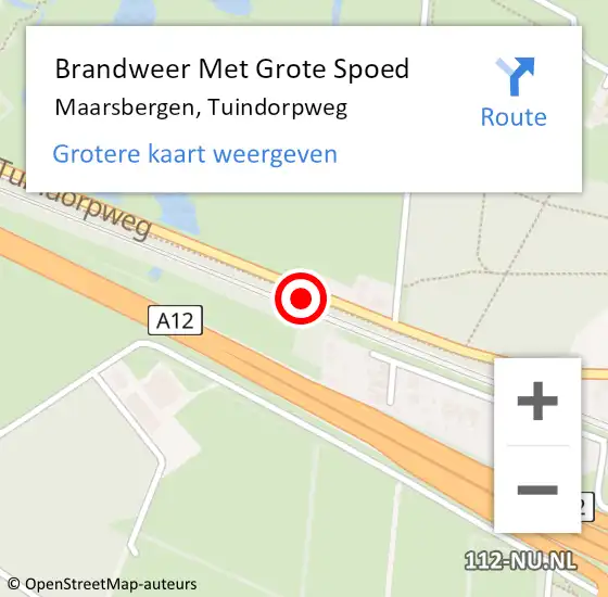 Locatie op kaart van de 112 melding: Brandweer Met Grote Spoed Naar Maarsbergen, Tuindorpweg op 15 maart 2019 06:59