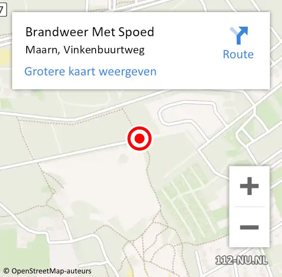 Locatie op kaart van de 112 melding: Brandweer Met Spoed Naar Maarn, Vinkenbuurtweg op 15 maart 2019 07:49