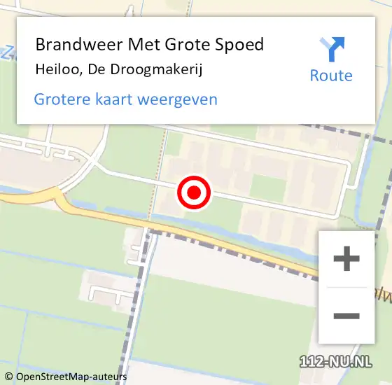 Locatie op kaart van de 112 melding: Brandweer Met Grote Spoed Naar Heiloo, De Droogmakerij op 15 maart 2019 10:46