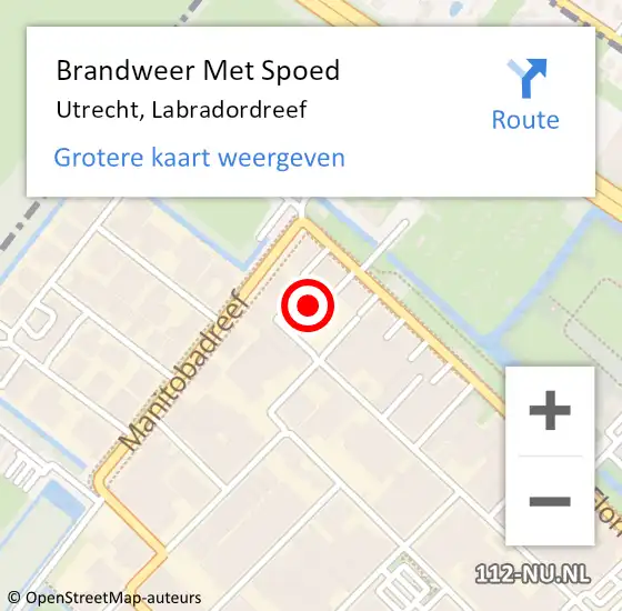 Locatie op kaart van de 112 melding: Brandweer Met Spoed Naar Utrecht, Labradordreef op 5 september 2013 19:23