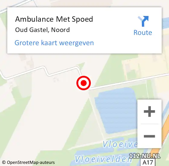 Locatie op kaart van de 112 melding: Ambulance Met Spoed Naar Oud Gastel, Noord op 15 maart 2019 16:47