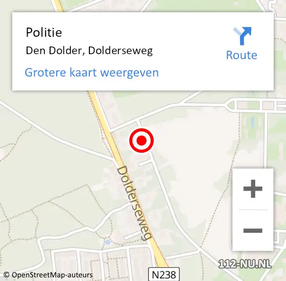 Locatie op kaart van de 112 melding: Politie Den Dolder, Dolderseweg op 15 maart 2019 17:30